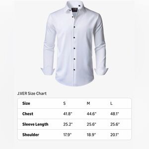 J.VER Men's Dress Shirts Solid Stretch Long Sleeve